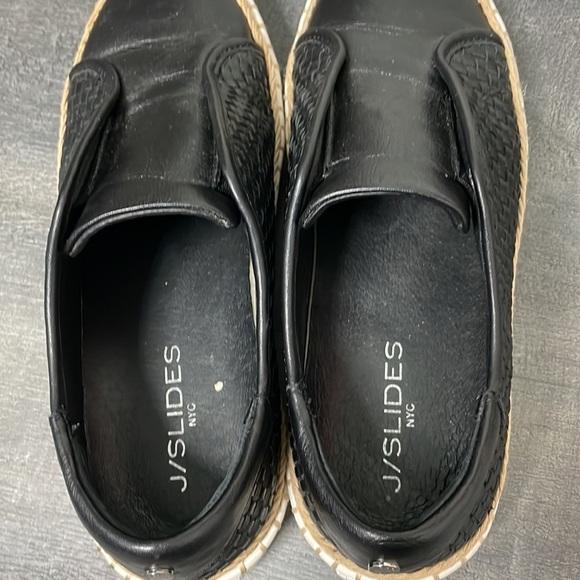 J/Slides Kayla Black Woven Leather Espadrille Sneakers size 6.5 - Picture 5 of 9